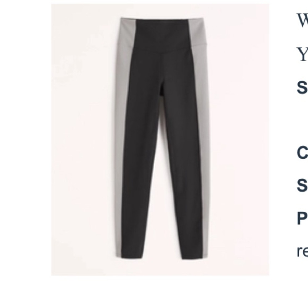Black and Gray Colorblock Leggings